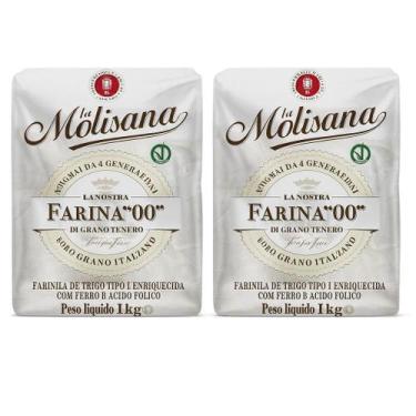 Imagem de Kit 2 farinha la molisana tradicional 1kg  fina, leve e ideal para rec