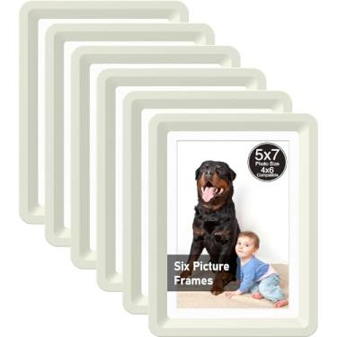 Imagem de vilkok Porta-retrato com tapete de 12 x 17 cm, instalação em 5 segundos sem ferramentas, molduras de design de segurança sem metal, molduras leves vêm em 8 cores para decoração de casa, casamento e