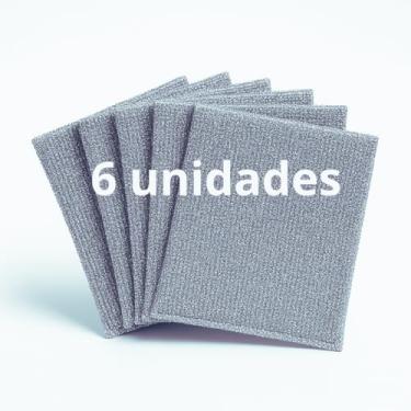 Imagem de Kit 6 Unidades Pano de Limpeza de Aço Reutilizável 20×20 cm | Limpeza Pesada para Panelas, Fogão, Grelhas e Cozinha | Resistente, Durável e Sem Arranhões (6)