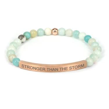 Imagem de cusurlove Pulseira Cristã Inspiradora para Mulheres, Banhado a Ouro 18 K, Biblia Versículo com Contas Amazonita, Presente de Fé Religiosa para Mãe, Filha, Irmã, Amiga, Medium, Pedra Aço inoxidável