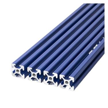 Imagem de 1/4 peças perfil de alumínio 2020 ranhura em T 100-1000 mm extrusão de alumínio 20x20 para impressora CNC 3D DIY spray azul (1 peça 2020T azul, 150 mm)