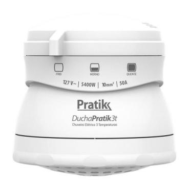 Imagem de Chuveiro Ducha Pratik 3 Temperaturas, Branco, 5400W, 110V