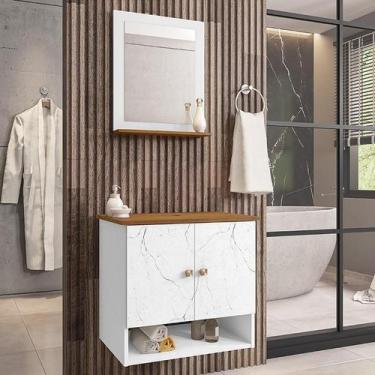 Imagem de Gabinete Armário 2 Portas Banheiro com Espelho Deli - Loja DoceLar, Br