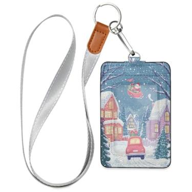 Imagem de Wassud Colhedores de couro PU para casas noturnas de Natal para crachás de identificação, porta-chaves, porta-crachás, cartões de crédito para escritórios, funcionários estudantes, funcionários