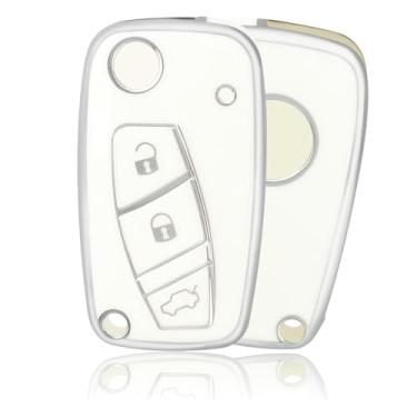 Imagem de Capa para chave Fiat 500 Panda Stilo Ducato Grande Bravo Punto Minibus Proteção Fob Acessórios 3 Bottons TPU Capa para chave de carro