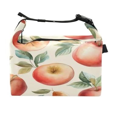 Imagem de STAYTOP Lancheira padrão de maçãs em aquarela com fivela de alça, lancheira isolada para meninos e meninas lancheira para trabalho escolar