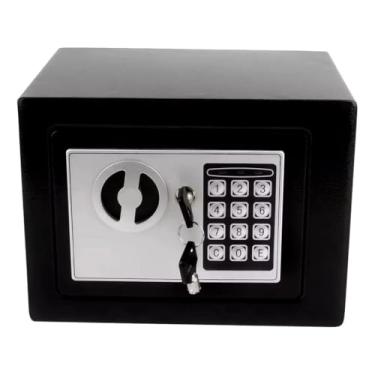 Imagem de Cofre Digital Eletrônico com Senha e Chave – Segurança Máxima para Dinheiro e Jóias!