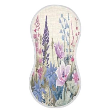 Imagem de xigua Conjunto de 2 panos para arroto de musselina de flores em aquarela, panos super macios e absorventes, roupas de arroto de algodão, presente de chá para recém-nascidos, bebês meninas e meninos