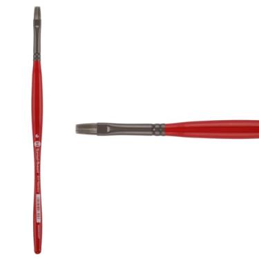 Imagem de Pincel Borciani Bonazzi Unico Silver Synthetic Series 811, Flat 4 - Pincel de cabo médio feito à mão na Itália, sem crueldade, acrílico, óleo, aquarela, precisão elástica