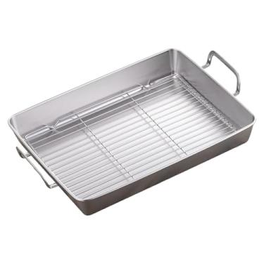 Imagem de WeiLaiKeQi Assadeira, utensílio de cozinha, bandeja para assar peru, grelha para bife, Natal, Comprimento 41.5 Cm