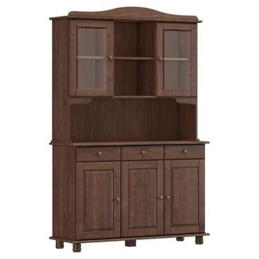 Imagem de Cristaleira 5 Portas Rubi Madeira Maciça Café - FN - Finestra