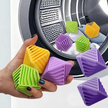 Imagem de 2 bolas dispensadoras de amaciantes de tecido, dispensador de bolas para amaciante de tecido, bolas de roupa antiembaraço para casa, adequadas para todos os tipos de bolas de roupa suja (roxo, 6 x 6 x