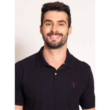 Imagem de Camisa Polo Preta Lisa Aleatory-Masculino