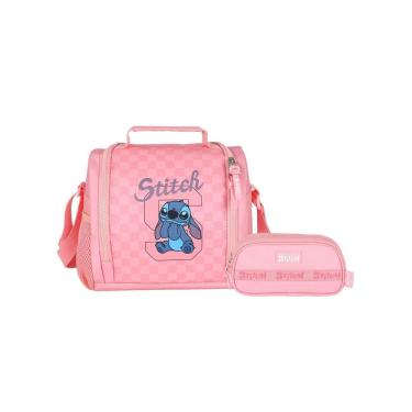 Imagem de Kit Escolar Lilo Stitch Lancheira Térmica + Estojo Triplo