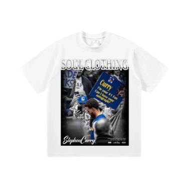 Imagem de Camiseta Unissex 100% Algodão Com Estampa De Stephen Curry Confortável