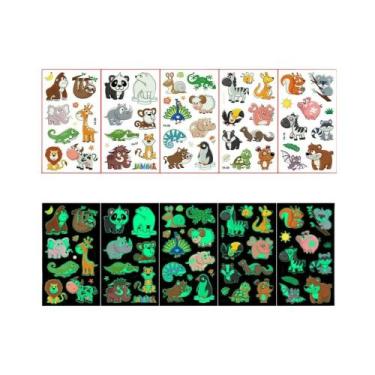 Imagem de Tatuagens Temporárias Brilhantes De Sereia, Unicórnio E Borboleta 5pcs