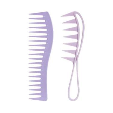 Imagem de Pente De Plástico Com Dentes Largos Para Cabelos Cacheados, Acessórios