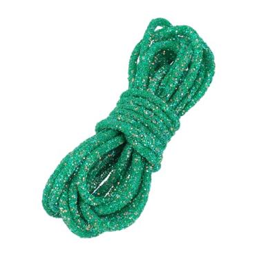 Imagem de PATIKIL Corda de lantejoulas, 5,5 jardas, 6 mm, cordão de tubo de strass para vestidos de casamento, brinco, roupas, sapatos, joias, artesanato, acessórios, verde