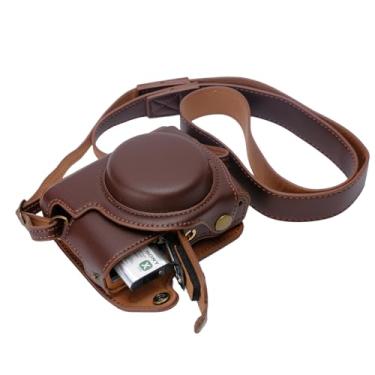 Imagem de Capa protetora owan para Sony rx100, para Sony rx100 vi, dsc-rx100 Mark ii, dsc-rx100 iii, dsc-rx100 iv, dsc-rx100 v RX100 VII m6 5a m3 capa protetora de couro com alça de ombro para câmera (marrom)