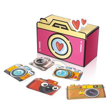 Imagem de Ranfashiong Kit de caixa de dia dos namorados para crianças, caixa de correio faça você mesmo com 36 cartões comemorativos para design de câmera de sala de aula escolar, presentes para meninos e