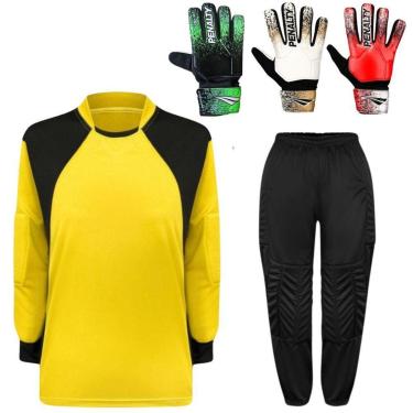 Imagem de Kit de Goleiro Infantil Camisa + Calça Acolchoada + Luva Penalty-Unissex