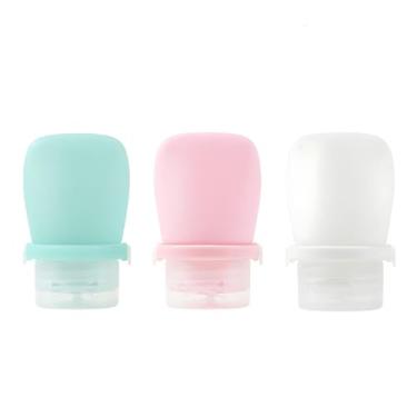 Imagem de Pacote com 3 frascos de viagem de 28,3 g, frascos de compressão à prova de vazamento para artigos de higiene pessoal, xampu, condicionador, loção, molho de salada, recipientes de tamanho de viagem