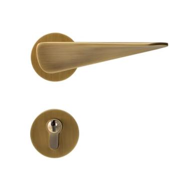 Imagem de Fechadura de porta mecânica doméstica de latão fechadura magnética simples para quarto maçaneta interna de latão (bronze escovado)