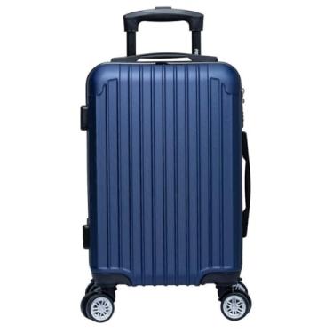 Imagem de Mala de Viagem Bordo ABS 10kg com Rodas Duplas 360° Cadeado Embutido Rodas Removíveis(Azul Marinho,20 inch)
