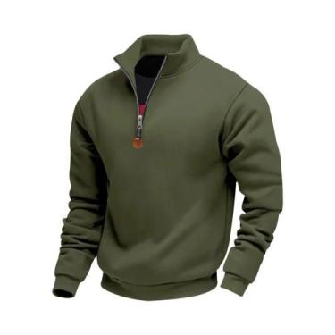 Imagem de Moletom Masculino De Fleece Com Manga Longa E Zíper Frontal, Confortáv