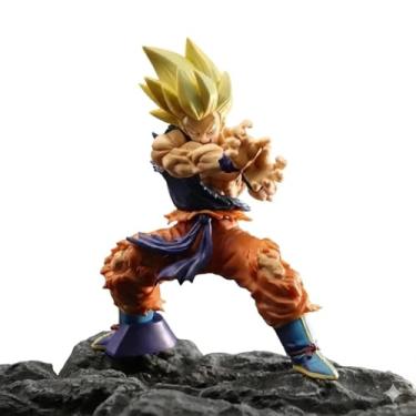 Imagem de Action Figure Goku Kamehameha Super Sayajin, Estátua Decorativa Anime Dragon Ball, 15cm, Pose de Ataque
