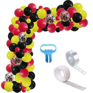Imagem de Kit de guirlanda de balões de festa, 115 unidades de balões de látex coloridos
