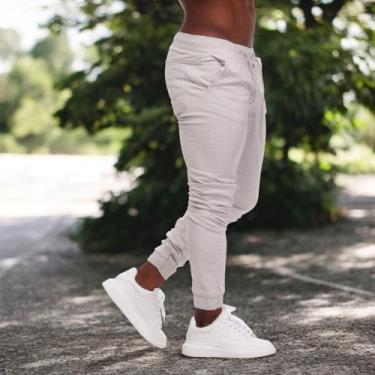 Imagem de Calça Jogger Masculina Jeans 4 bolsos com Punho Elástico Streetwear - 