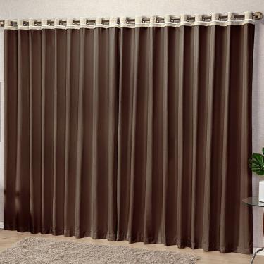 Imagem de Cortina La Bela 3 Metros Micropercal Sala Quarto Para Varão - Tabaco