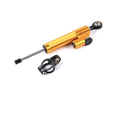 Imagem de AEHON Amortecedores direcionais estabilizadores de motocicleta amortecedor de direção CNC amortecedor de direção scooter elétrico para scooters (preto dourado)