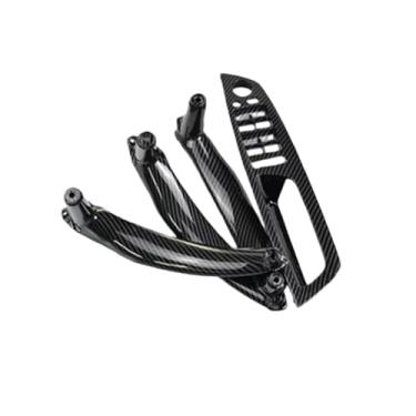 Imagem de Interior do carro dianteiro traseiro esquerdo direito maçaneta da porta dentro do painel da tampa substituição LHD RHD Compatível com BMW X5 X6 E70 E71 E72 2007 2008 2009 2010-2013(LHD Black 4Pcs)