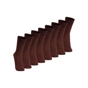 Imagem de Kit com 8 Pares de Meias Social Lupo 1795-004, Marrom