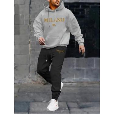 Imagem de Conjunto Moletom Calça e Blusa Canguru Flanelado Casual Milano - Marke