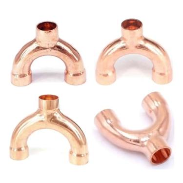 Imagem de I.D*Espessura*Distância Central Cobre End Feed Equal Y 3 Ways Adaptador de Tubo de Soldagem Ar Condicionado Refrigeração Gás Água Óleo (12,7 x 1 x 36 mm)