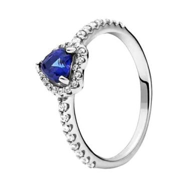 Imagem de Anel Em Forma De Coração Com Pedra Vermelha Em Prata Esterlina 925 Cor