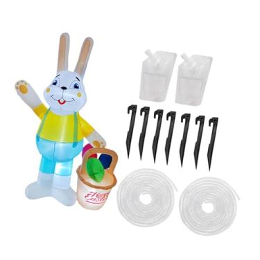 Imagem de oshhni inflável de Páscoa, decoração de jardim às intempéries com luzes LED embutidas, ideal para pátios e áreas externas, 136 X 67 X 210 Cm