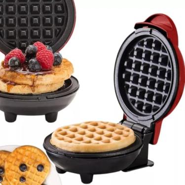 Imagem de Mini Máquina de Waffle e Sanduíche Maker 110V | Mini Waffleira Elétrica Antiaderente Compacta | Tostadeira de Lanches Rápida | Café da Manhã Gourmet 12cm