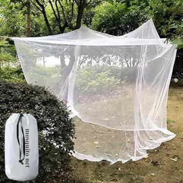 Imagem de Mosquiteiro para acampamento ao ar livre, rede de insetos de malha branca de tamanho grande com bolsa de armazenamento para acampamento, piquenique, viagens ao ar livre (sem abertura 299.7 cm x 299.7