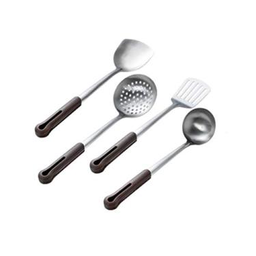 Imagem de U5GAAALPPQ9 Espátula doméstica antiescaldante de aço inoxidável para cozinhar, colher de sopa, espátula, espátula, espátula, espátula, conjunto de espátulas