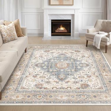 Imagem de Tapete quadrado 20 x 20 cm, sala de estar: lavável boho grande, neutro, vintage, macio, resistente a manchas, casa de fazenda, antiderrapante, tapete para quarto, berçário, crianças, escritório, sala