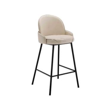 Imagem de KHUTRW3D Banquetas de bar de cozinha, bancos altos de restaurante, bancos de bar para casa, bancos de bar leves e luxuosos, cadeiras altas de ilha, cadeiras de bar (brancas)