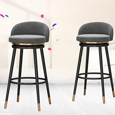 Imagem de KIDYBO Bancos de bar de metal com encosto, cadeira de barra alta de 30 x 30 x 70 cm, base de estrutura de metal resistente, conjunto de 2 bancos de balcão de cozinha, suporta 159 kg