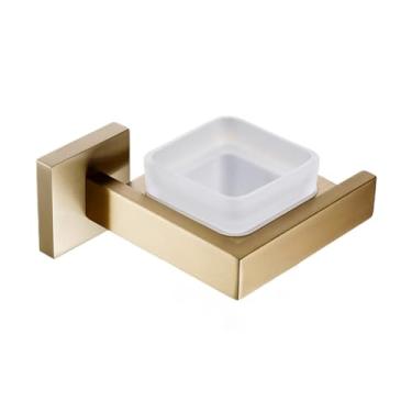 Imagem de Conjunto de ferragens de banheiro dourado escovado para montagem na parede, suporte de rolo de papel higiênico, toalheiro, cabide, kit de acessórios de aço inoxidável, barra de toalha 560, tamanho