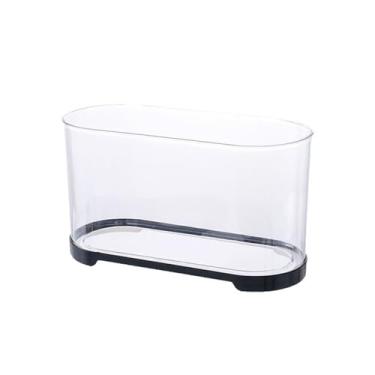 Imagem de Tanque de peixes de mesa moderno HD transparente pequeno aquário de acrílico aquário de peixes pequenos para reprodução de peixes (preto, 32 cm x 14,4 cm x 16 cm)