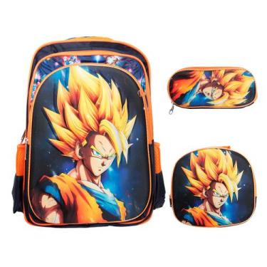 Imagem de Kit Mochila Infantil Masculina Com Lancheira Térmica Estojo - Plike