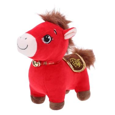 Imagem de Toyvian de Cavalo Do Zodíaco Chinês: Animal de Pelúcia Vermelho de 20 Cm, Mascote Do Ano Do Cavalo, Brinquedo para Decoração de Festas Do Ano Lunar E Do Festival da
